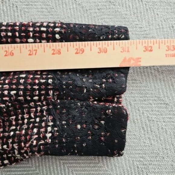 Tape Measure Women's Tweed Jacket Blazer 3-Button Port and Black Lace Gothcore - Picture 16 of 16